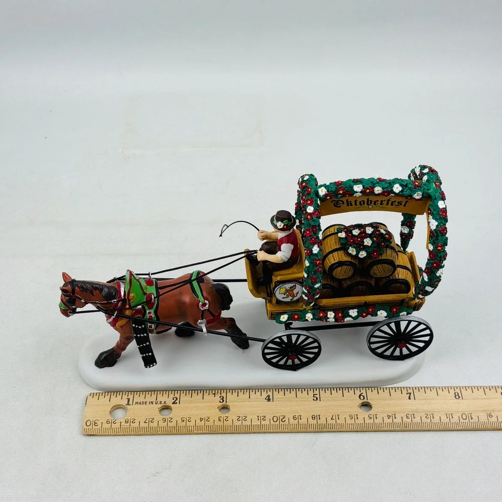 Dept 56 Alpine Village Wolfstein Beer Wagon Oktoberfest Horse Carriage 808756‎